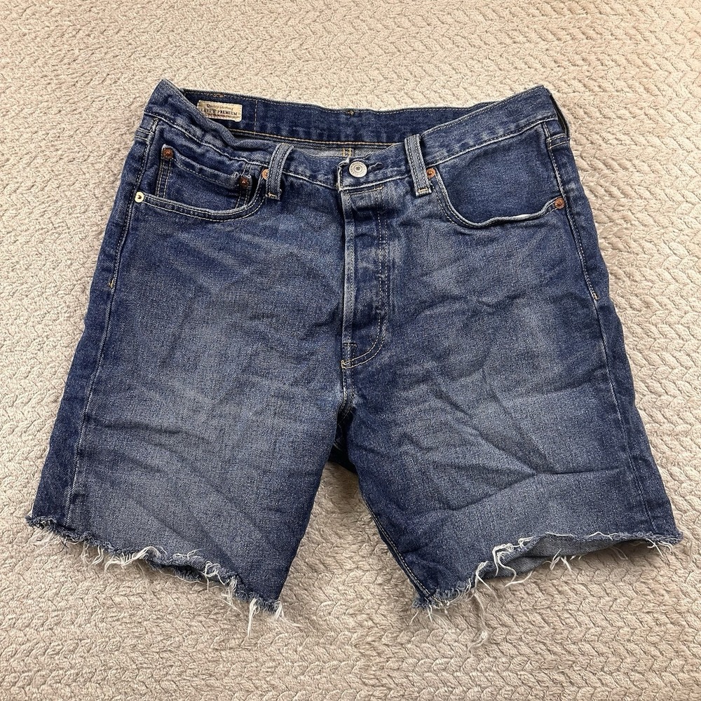 Levis 501 xx Shorts Mens 32 Premium Denim Button Fly Distressed Jorts 90's Skate